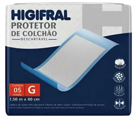 LENCOL ABSORVENTE HIGIFRAL G 80 X 1,50  (PCT C/5)