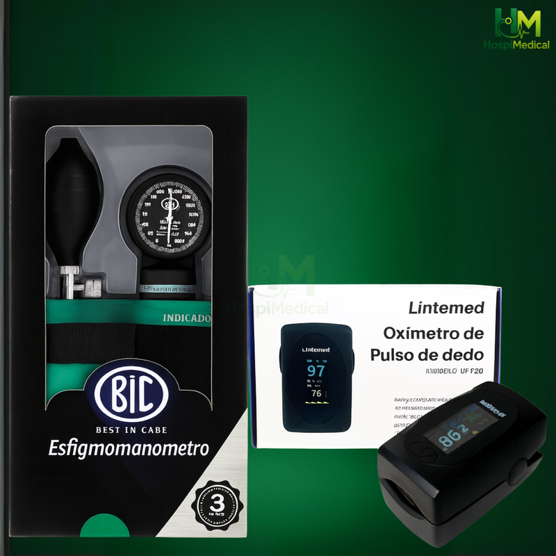 Kit Saúde Comum Monitoramento Aparelho de Pressão e Oxímetro