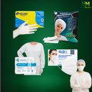 Kit Proteção Profissional - Luva + Avental + Máscara + Touca