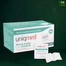 Álcool Isopropílico  Swabs Uniqmed 70% Kit 3 Caixas 300Uni