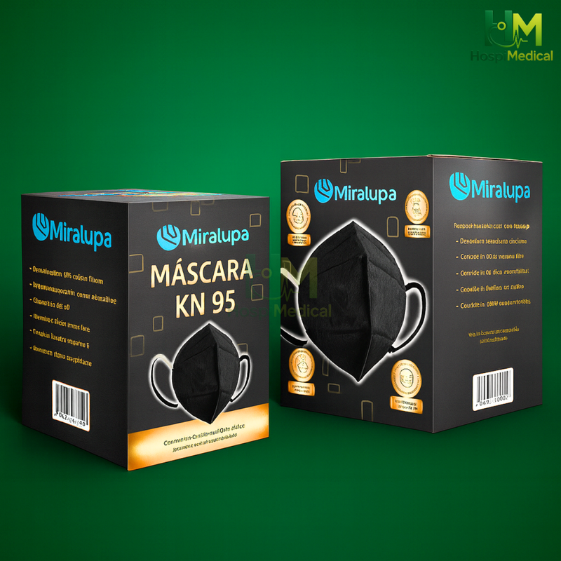 Máscara PFF2 KN95 - Miralupa Preta