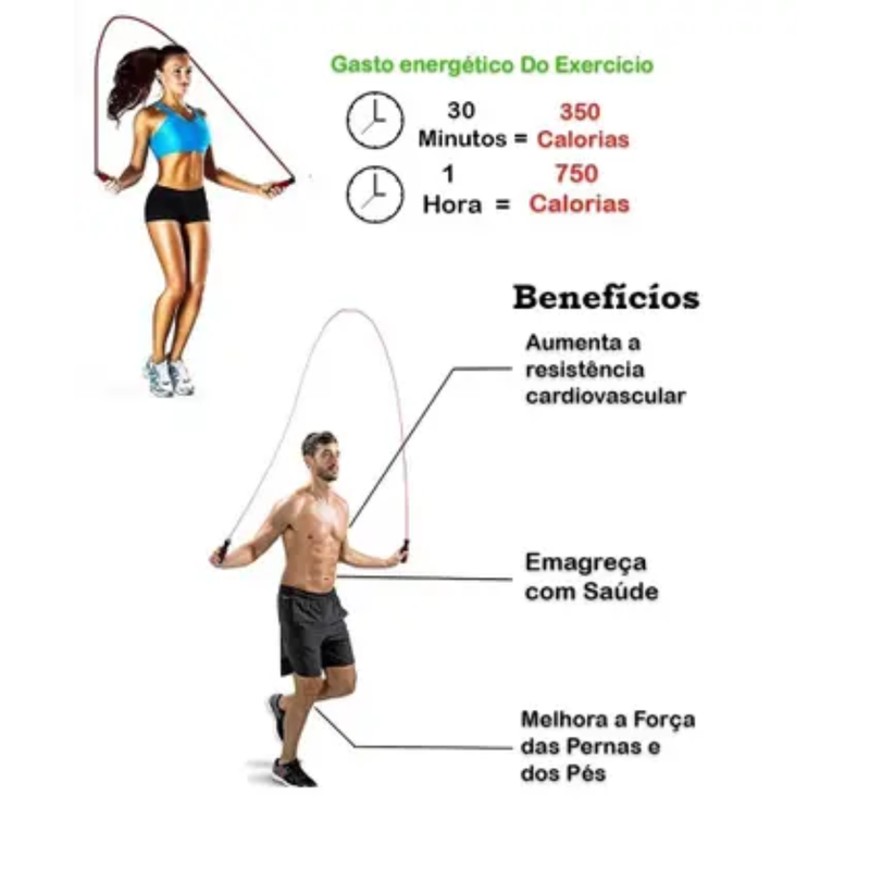 Corda de Pular com Contador Hidrolight Cardio Emagrecimento
