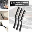 Kit com 3 Escovas de Limpeza para Cantos, Fendas e Frestas