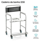 Cadeira de Banho Dellamed D30 Aço até 100KG - Dellamed