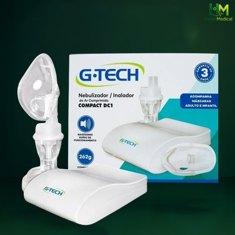 Inalador Nebulizador Compact DC1 G-Tech Rapido e Silencioso