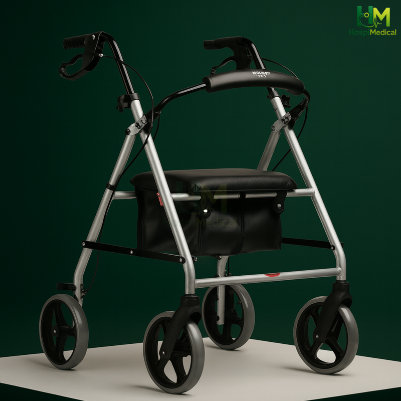 Andador 4 Rodas com Cesta e assento  até 135KGS - Mercur