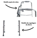 Andador Adulto 2 em 1 Articulado e Fixo - Dellamed